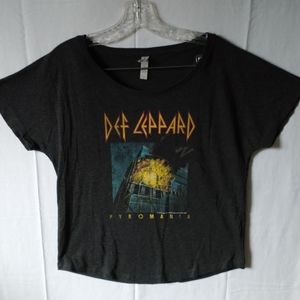 DEF LEPPARD T-Shirt Pyromania Black Distressed M